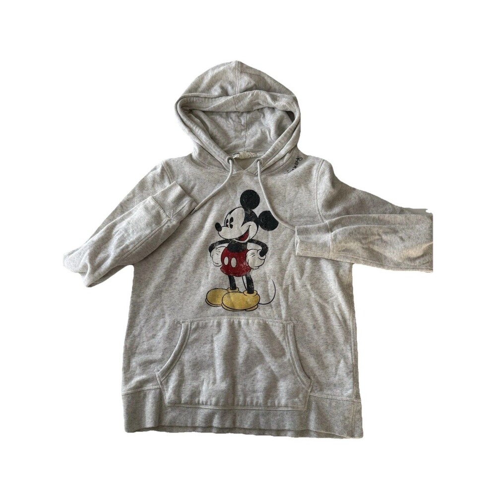 Label of Graded Goods Hoodie Womens Medium Heather Gray Mickey Mouse Disney